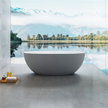 Ванна Solid Surface Vincea VBT-6S01MG, 1700*750*550, серый/белый мат., слив-перелив VBT-6S01MG - фото 111906