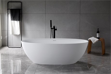 Ванна Solid Surface Vincea VBT-4S01MW, 1700*760*560, белый мат., слив-перелив в комплекте VBT-4S01MW - фото 111927
