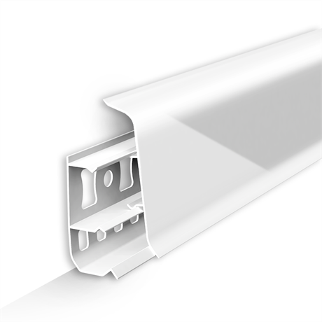 Плинтус напольный 55мм 2,2м "Деконика" 001G Белый глянец dec_id_55_71