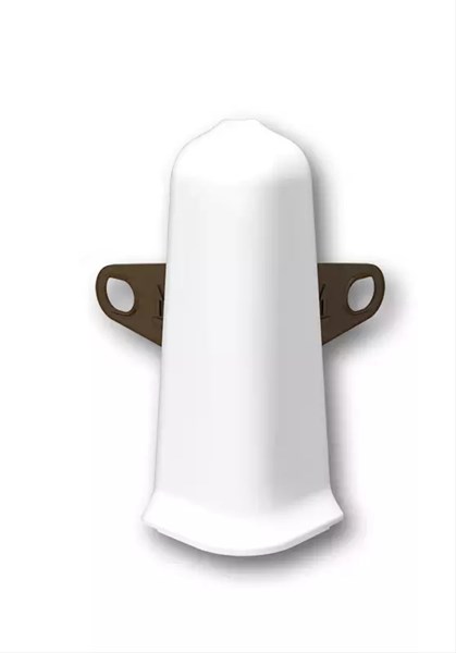 Наружный угол с крепежом для плинтуса 55мм "Деконика" 001 Белый dec_id_55_83