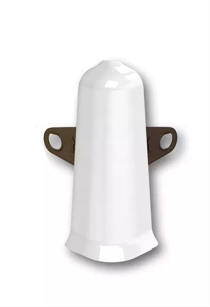 Наружный угол с крепежом для плинтуса 55мм "Деконика" 001G Белый глянец dec_id_55_73