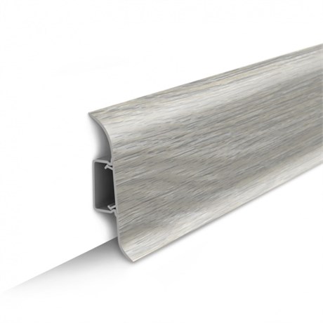 Плинтус напольный с центральной планкой 70мм 2,2м "Идеал Классик" 253 Ясень серый ideal_70_61