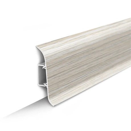 Плинтус напольный с центральной планкой 70мм 2,2м "Идеал Классик" 252 Ясень белый ideal_70_121