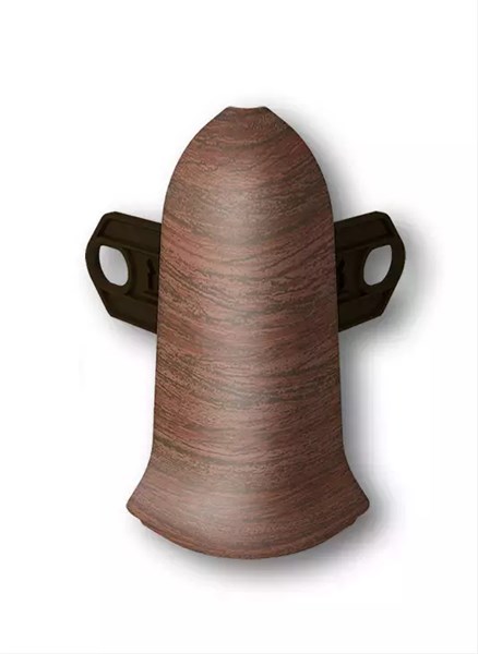 Наружный угол (внешний) с крепежом для плинтуса 70мм "Идеал Классик" 293 Орех темный ideal_70_33