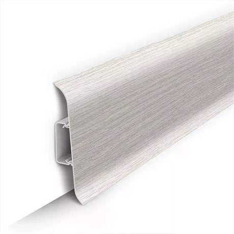 Плинтус напольный с центральной планкой 85мм 2,2м "Идеал Классик" 252 Ясень белый ideal_85_76