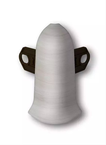 Наружный угол (внешний) с крепежом для плинтуса 85мм "Идеал Классик" 268 Клен серый ideal_85_83