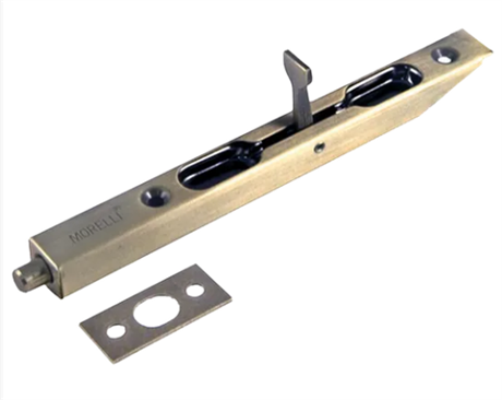 Торцевой шпингалет с прямоугольной планкой L160 AB. Цвет - античная бронза L160 AB