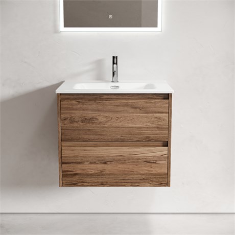 Тумба подвесная Libra дуб чарльстон 590х450х500 мм c раковиной LB60ECH/CN7001