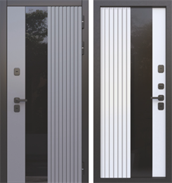 Дверь металлическая Luxor Termo 5 Light RAL 7012 / Белый эмалит Termo 5