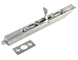 Торцевой шпингалет с прямоугольной планкой L160 SN. Цвет - никель L160 SN