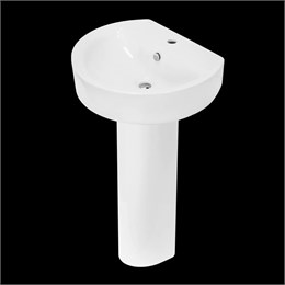 Умывальник с пьедесталом Sanita Luxe Best 55*44,5 белая WB.PD/Best/55-C/WHT.G/S1+PD.FS/Best/N/WHT.G/S1