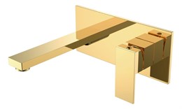 Смеситель для умывальника из стены Qubic Shine Gold 475-G