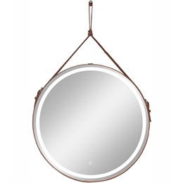 Зеркало D500 Millenium White Led с сенсором на ремне из натуральной кожи белого цвета  ЗЛП963