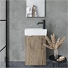 Тумба подвесная c раковиной Mini, правая, дуб чарльстон 355х205х500 MN35ECHR/CN5007