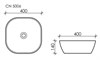 Умывальник чаша накладная квадратная Element 400*400*140мм CN5006 - фото 66096