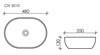 Умывальник чаша накладная Овальная Element 480*350*130мм CN5010 - фото 66110
