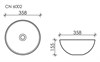 Умывальник чаша накладная круглая  Element 358*358*155мм CN6002 - фото 66266
