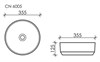 Умывальник чаша накладная круглая Element 355*355*125мм CN6005 - фото 66280