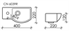 Умывальник подвесной Прямоугольная  с крепежом (чаша справа, отверстие под смеситель слева) Element 400*220*120мм CN6039R - фото 66420