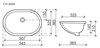 Умывальник овальный встраиваемый под столешницу Element 565*385*210мм, с крепежом и шаблоном для установки CN6044 - фото 66433