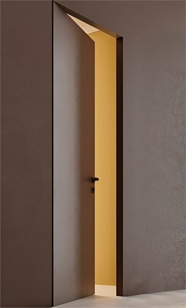 Комплект двери скрытого монтажа Invisible 4, 42 мм (открывание от себя),профиль черный, Ал. кромка с четвертью с 3-х сторон, R 800/2450 O/Invisible4/SR/42/Revers черн/R/800/2450