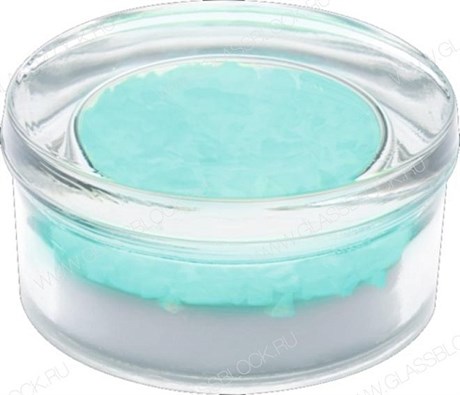 Стеклоблок фотоэлектрический Круг голубой (110х110х60) 11_11_6_2