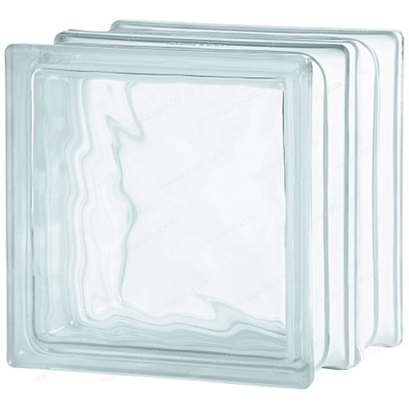 Стеклоблок огнестойкий бесцветный 1919_16 hti wave (190х160х190) 1919_16_hti_wave