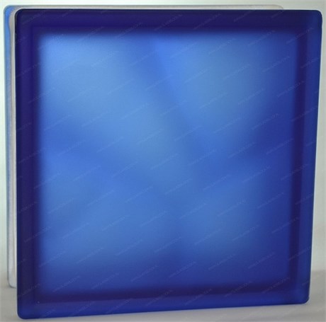 Стеклоблок стандартный окрашенный в массе матовый Волна синий (190х190х80) volncol_mat1