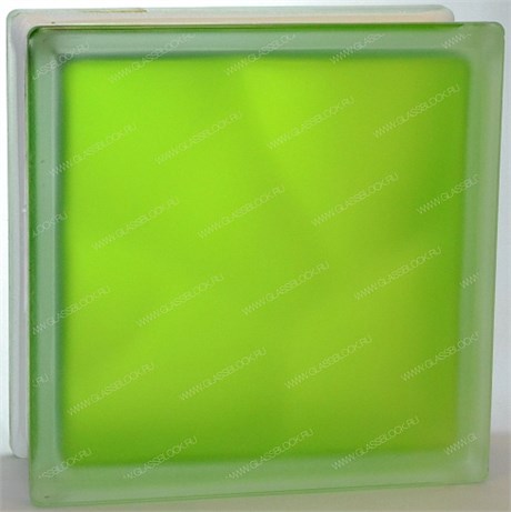 Стеклоблок стандартный окрашенный внутри матовый Волна тархун (190х190х80) vnvolncol_mat2