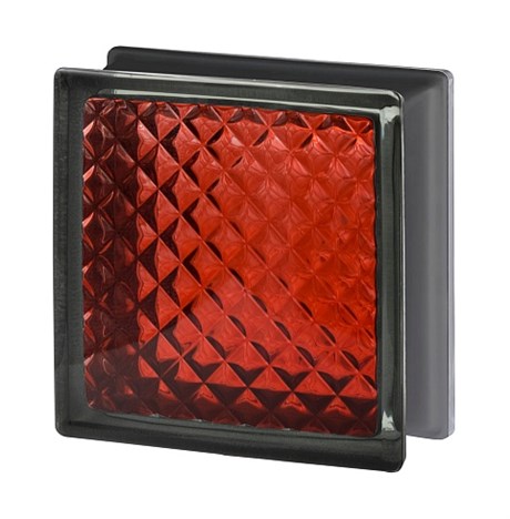 Стеклоблок стандартный черный бриллиант Инка рубин (190х190х80) bl_br_5