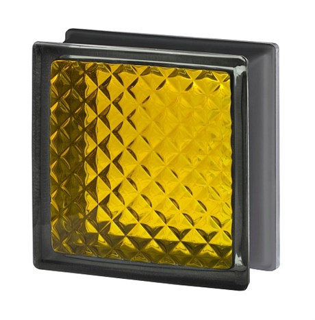 Стеклоблок стандартный черный бриллиант Инка медовый (190х190х80) bl_br_11