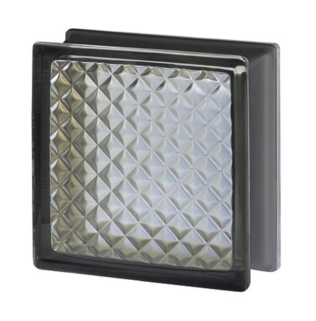 Стеклоблок стандартный черный бриллиант Инка жемчуг (190х190х80) bl_br_15