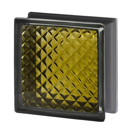 Стеклоблок стандартный черный бриллиант Инка бронза (190х190х80) bl_br_17