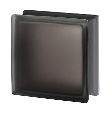 Стеклоблок стандартный черный бриллиант матовый Гладкий 30% черный (190х190х80) bl_br_22