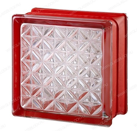 Стеклоблок mini Красный MGs ROMANTIC WHITE 30% (146х146х80) MGs_ROMANTIC_WHITE_30%