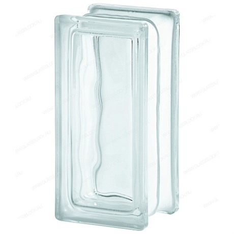 Стеклоблок половинка бесцветный Волна (190х90х80) pol_2