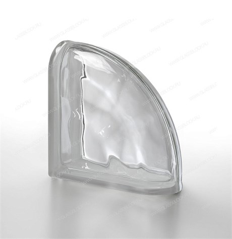 Стеклоблок завершающий бесцветный Волна Neutro TER Curvo O (190х190х80) Neutro_TER_Curvo_O