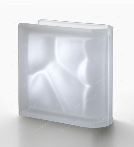 Стеклоблок торцевой бесцветный матовый Волна Neutro TER Lineare O SAT (190х190х80) Neutro_TER_Lineare_O_SAT