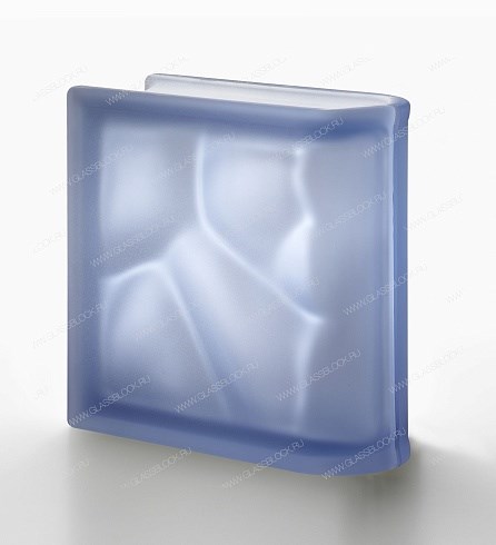 Стеклоблок торцевой окрашенный в массе матовый Волна Blu TER Lineare O SAT (190х190х80) Blu_TER_Lineare_O_SAT