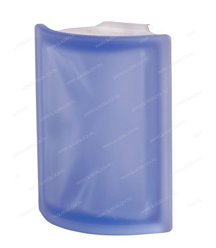 Стеклоблок угловой окрашенный в массе матовый Волна Blu ANGOLARE O SAT (190х152х80) Blu_ANGOLARE_O_SAT