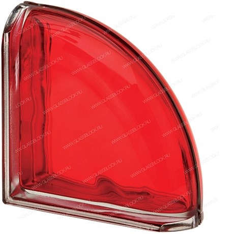 Стеклоблок завершающий металлизированный (зеркальный) Гладкий Scarlatto Ter Curvo O Met (190х190х80) Scarlatto_Ter_Curvo_O_Met