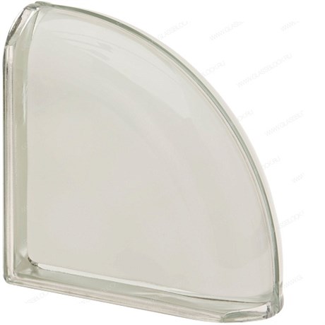 Стеклоблок завершающий металлизированный (зеркальный) Гладкий Bianco Ter Curvo O Met (190х190х80) Bianco_Ter_Curvo_O_Met