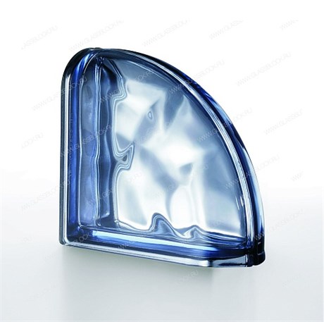 Стеклоблок завершающий металлизированный (зеркальный) Волна Blu Ter Curvo O Met (190х190х80) Blu_Ter_Curvo_O_Met