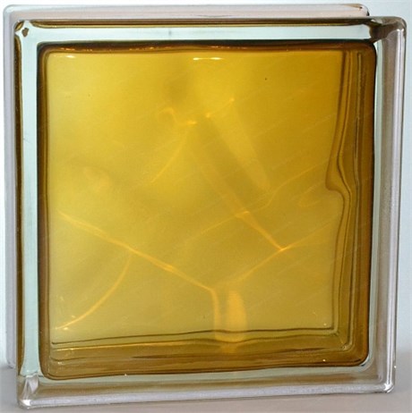 Стеклоблок стандартный окрашенный внутри Волна коричневый (190х190х80) wave_vn_10