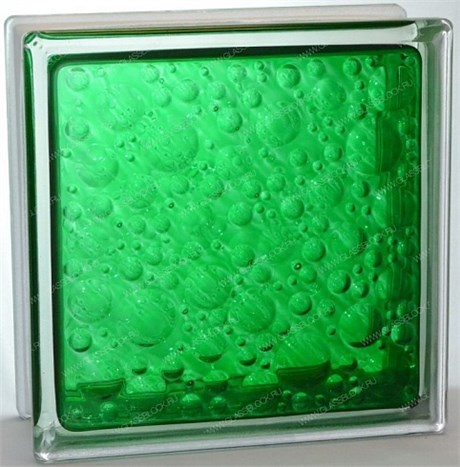 Стеклоблок стандартный окрашенный внутри Савона изумруд (190х190х80) savona_vn_6