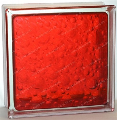 Стеклоблок стандартный окрашенный внутри Савона рубин (190х190х80) savona_vn_13