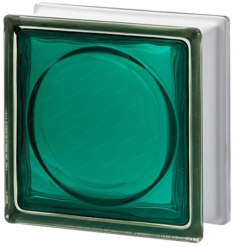 Стеклоблок стандартный окрашенный внутри Альфа морская волна (190х190х80) alf_vn_8