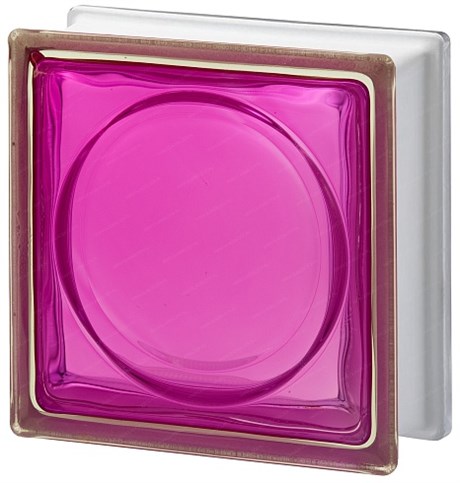 Стеклоблок стандартный окрашенный внутри Альфа малиновый (190х190х80) alf_vn_11