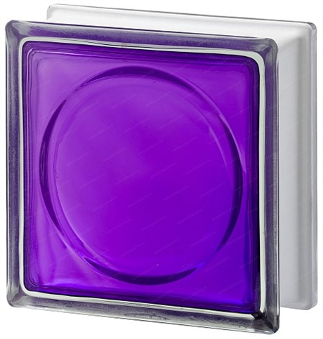 Стеклоблок стандартный окрашенный внутри Альфа аметист (190х190х80) alf_vn_18