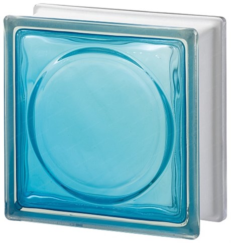 Стеклоблок стандартный окрашенный внутри Альфа бирюза (190х190х80) alf_vn_17